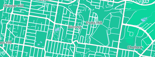 Map showing the location of ClearBluePlumbing Ltd in Birrong, NSW 2143