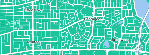 Map showing the location of Pratt Plumbers in Booragoon, WA 6154