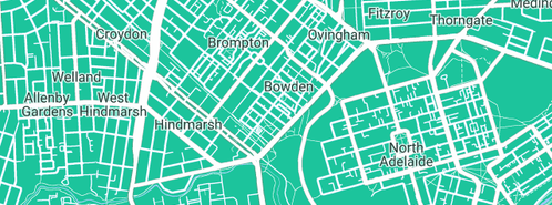 Map showing the location of R&A Morgan Plumbers Pty Ltd in Bowden, SA 5007