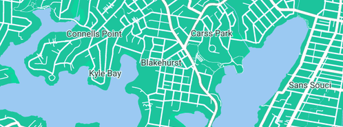 Map showing the location of Langham Plumbing in Blakehurst, NSW 2221