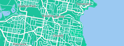 Map showing the location of Jim's Plumbing Waverley in Bronte, NSW 2024