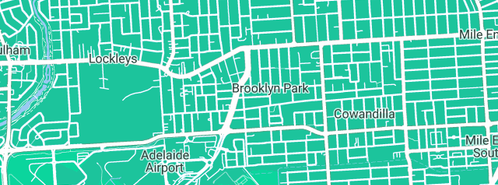 Map showing the location of Keen Plumbing Pty Ltd in Brooklyn Park, SA 5032