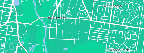 Map showing the location of McKillop Plumbing & Gas Fitting in Breakwater, VIC 3219