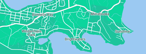 Map showing the location of Lake Mac Plumbing in Brightwaters, NSW 2264