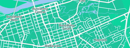 Map showing the location of Daxx Plumbing in Bundaberg South, QLD 4670