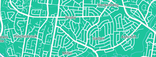 Map showing the location of Blocked Drains Liverpool in Busby, NSW 2168