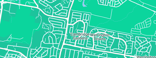 Map showing the location of Parnell Plumbing Enterprises Pty Ltd in Cambridge Gardens, NSW 2747