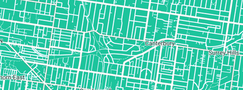 Map showing the location of Jim's Plumbing Canterbury in Canterbury, VIC 3126