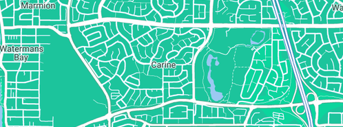 Map showing the location of Custom Plumbing and Gas in Carine, WA 6020