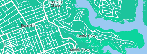 Map showing the location of Twyman T J in Castle Cove, NSW 2069