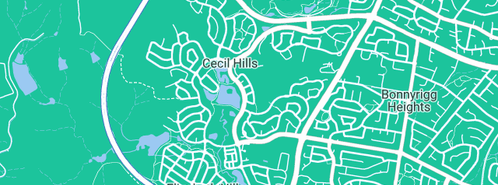 Map showing the location of Hinchinbrook Plumbing in Cecil Hills, NSW 2171