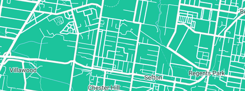 Map showing the location of Optimum Plumbing and Technical Solutions in Chester Hill, NSW 2162