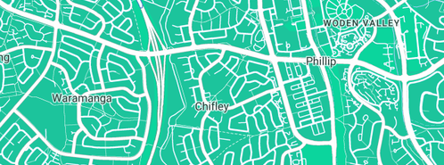 Map showing the location of st plumbing canberra in Chifley, ACT 2606