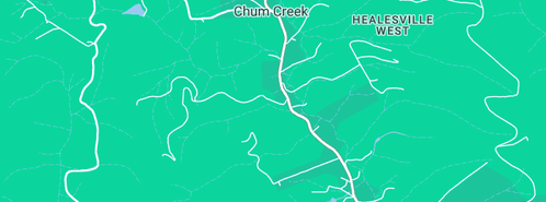 Map showing the location of Potts Plumbing Pty Ltd in Chum Creek, VIC 3777