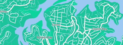 Map showing the location of B.W. Harrold Plumbing in Como, NSW 2226