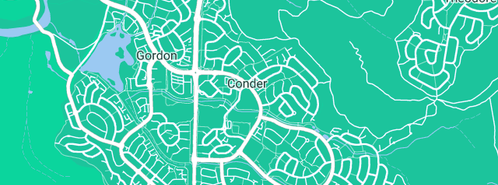 Map showing the location of Throne Plumbing in Conder, ACT 2906