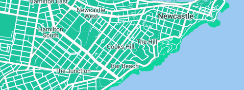 Map showing the location of Cooks Hill Plumbing in Cooks Hill, NSW 2300