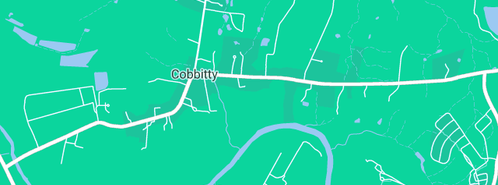 Map showing the location of The Plumbing and Bathroom Company in Cobbitty, NSW 2570