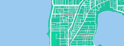 Map showing the location of Cottesloe Plumbing in Cottesloe, WA 6011