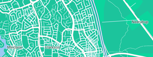 Map showing the location of Plumbers R Us WA Pty Ltd in Clarkson, WA 6030