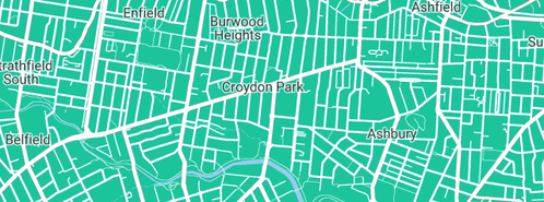 Map showing the location of Aqua Flush Professional Plumbing Services in Croydon Park, NSW 2133