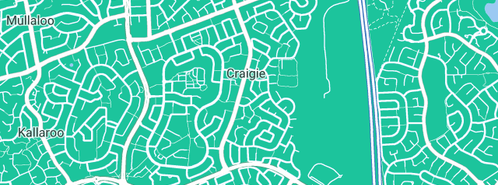 Map showing the location of JTM Plumbing and Gas in Craigie, WA 6025