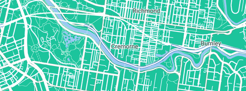 Map showing the location of JWC Plumbing in Cremorne, VIC 3121