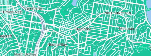 Map showing the location of Pipe Relining Experts Sydney in Cremorne, NSW 2090