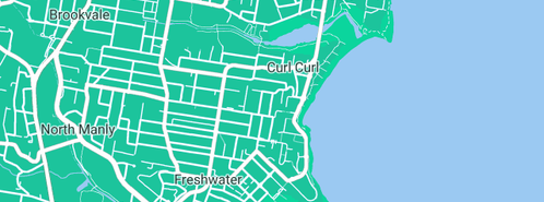 Map showing the location of Total Lining Systems in Curl Curl, NSW 2096