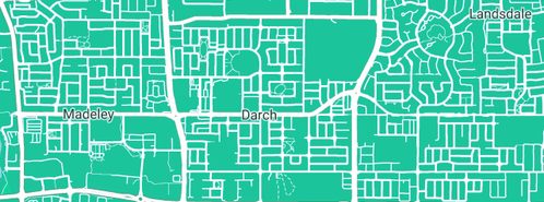 Map showing the location of Crystal Plumbing in Darch, WA 6065