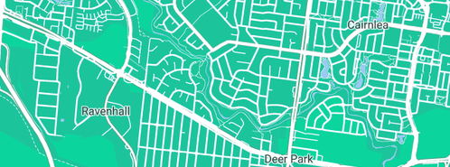 Map showing the location of Burnside Plumbing Services in Deer Park, VIC 3023