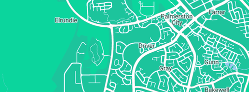 Map showing the location of Palmerston Hot Water in Driver, NT 830