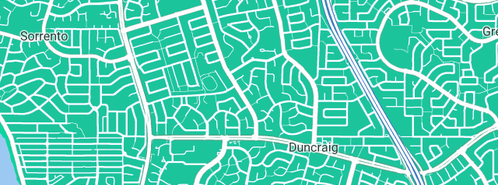 Map showing the location of Wheatland Plumbing & Gas in Duncraig, WA 6023