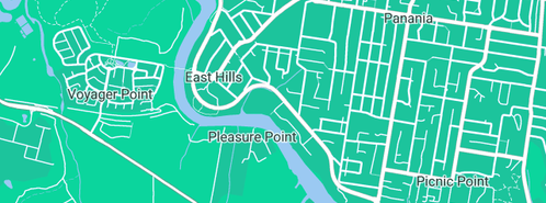 Map showing the location of Bealam J Plumbing Pty Ltd in East Hills, NSW 2213