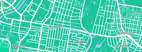 Map showing the location of Alpha Plumbing & Drains Eastern Suburbs in Eastlakes, NSW 2018