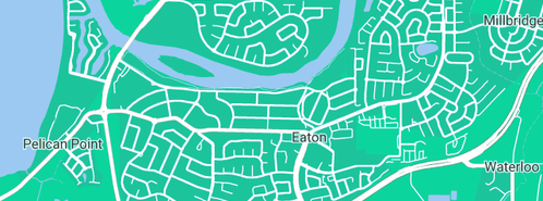 Map showing the location of James Plumbing Co in Eaton, WA 6232