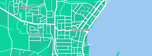 Map showing the location of Plumbing Connection in Esperance, WA 6450