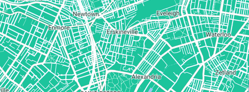 Map showing the location of Williams Plumbers in Erskineville, NSW 2043