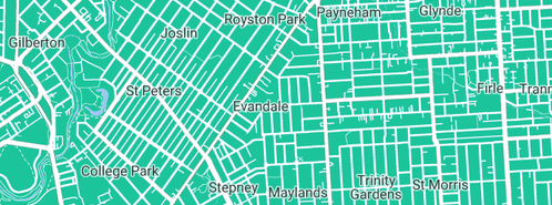 Map showing the location of Castellan Plumbing Services in Evandale, SA 5069