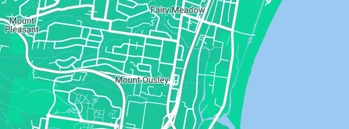 Map showing the location of Aqua Plumbing Services in Fairy Meadow, NSW 2519