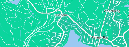 Map showing the location of DABS Plumbing in Fassifern, NSW 2283