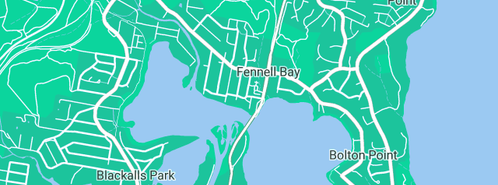 Map showing the location of All-Aus Plumbing & Roofing Pty Ltd in Fennell Bay, NSW 2283