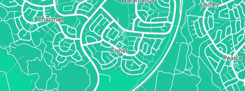 Map showing the location of Woden Valley Plumbing in Fisher, ACT 2611