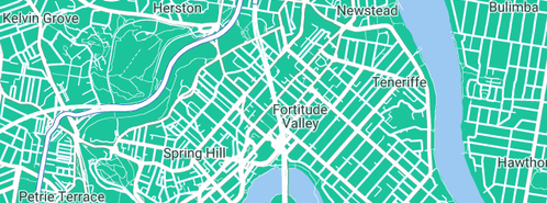 Map showing the location of Fortitude Plumbing Pty Ltd in Fortitude Valley, QLD 4006