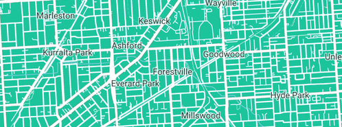 Map showing the location of Adelaide Plumbing & Gas Co. in Forestville, SA 5035