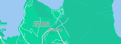 Map showing the location of Whitsunday Drainage Contractors in Flametree, QLD 4802