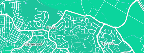 Map showing the location of Drains 'R' Us Plumbing Maintenance in Fraser, ACT 2615