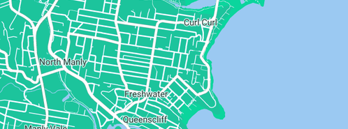 Map showing the location of Total Lining Systems in Freshwater, NSW 2096