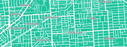 Map showing the location of Marcus Priem Plumbing in Goodwood, SA 5034