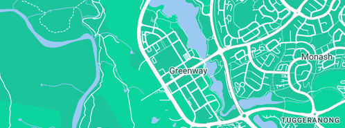 Map showing the location of Aussie Plumbing Service in Greenway, ACT 2900